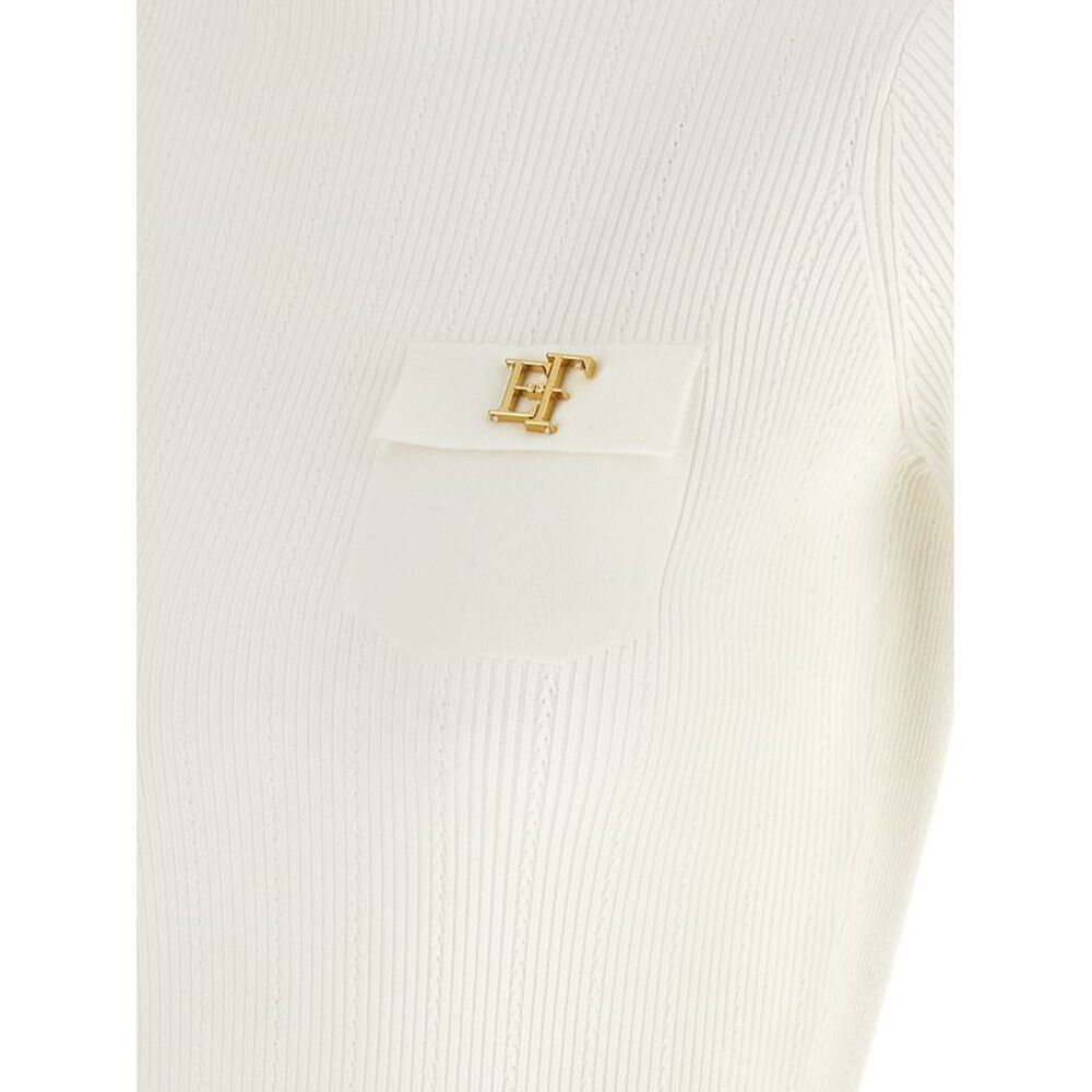 Elisabetta Franchi White Lycra Women's Cardigan - Picture 4 of 4